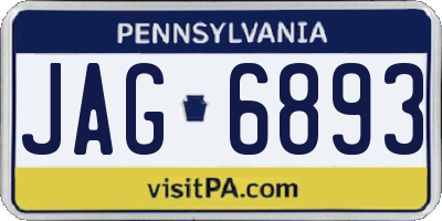 PA license plate JAG6893