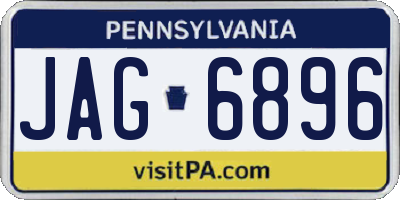 PA license plate JAG6896