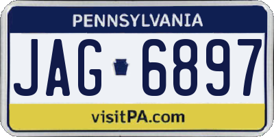 PA license plate JAG6897