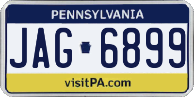 PA license plate JAG6899