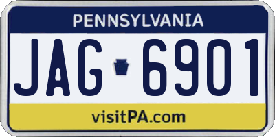 PA license plate JAG6901