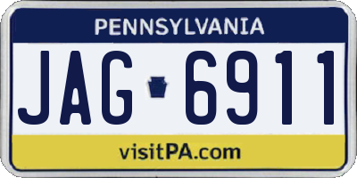 PA license plate JAG6911