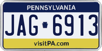 PA license plate JAG6913