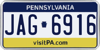 PA license plate JAG6916