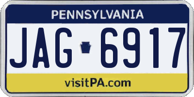 PA license plate JAG6917