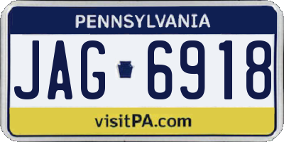 PA license plate JAG6918