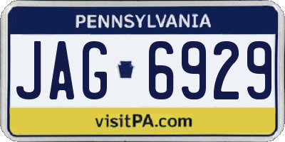 PA license plate JAG6929