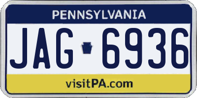 PA license plate JAG6936