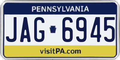 PA license plate JAG6945