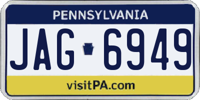 PA license plate JAG6949