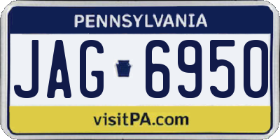 PA license plate JAG6950