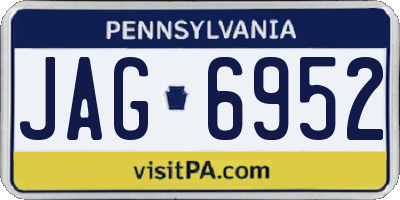 PA license plate JAG6952