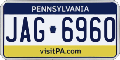 PA license plate JAG6960