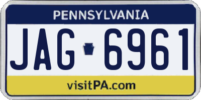 PA license plate JAG6961