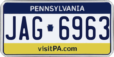 PA license plate JAG6963