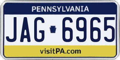 PA license plate JAG6965