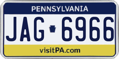 PA license plate JAG6966