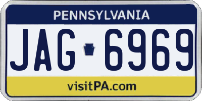 PA license plate JAG6969