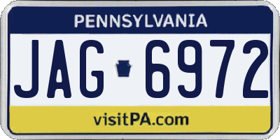 PA license plate JAG6972