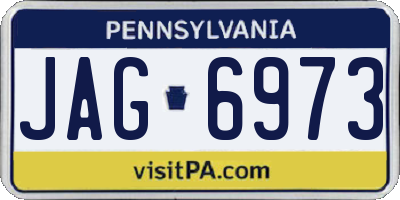 PA license plate JAG6973
