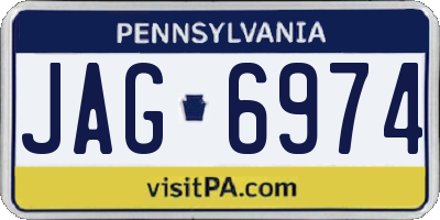 PA license plate JAG6974