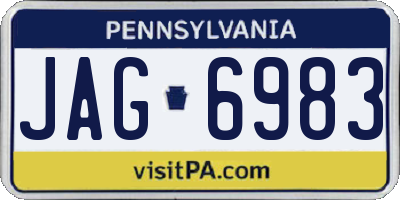 PA license plate JAG6983