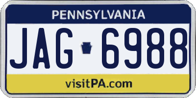 PA license plate JAG6988