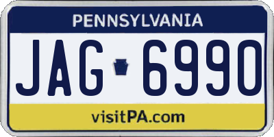 PA license plate JAG6990