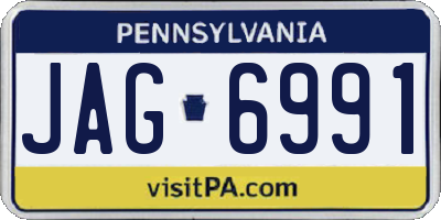 PA license plate JAG6991