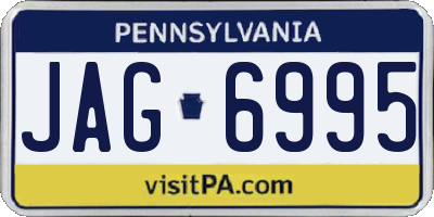 PA license plate JAG6995