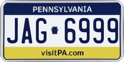 PA license plate JAG6999