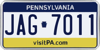 PA license plate JAG7011