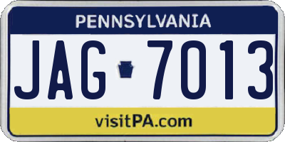 PA license plate JAG7013