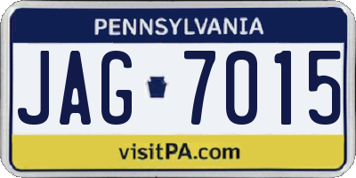 PA license plate JAG7015