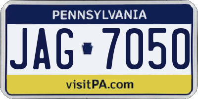 PA license plate JAG7050