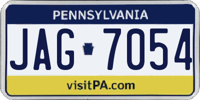 PA license plate JAG7054