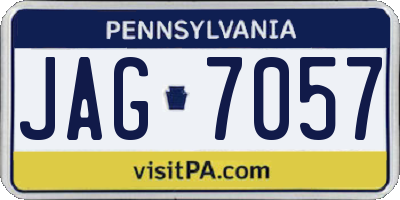 PA license plate JAG7057