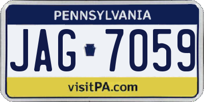 PA license plate JAG7059