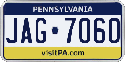 PA license plate JAG7060