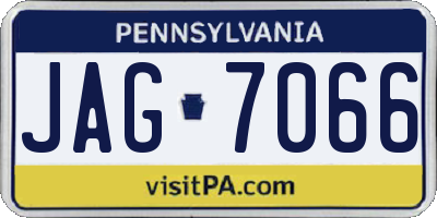 PA license plate JAG7066