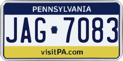 PA license plate JAG7083