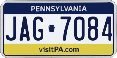 PA license plate JAG7084