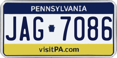 PA license plate JAG7086