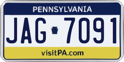 PA license plate JAG7091