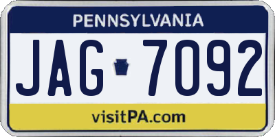 PA license plate JAG7092