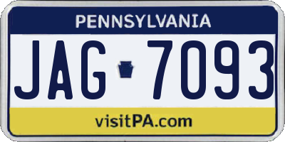 PA license plate JAG7093