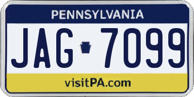 PA license plate JAG7099