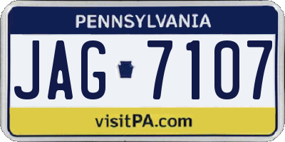 PA license plate JAG7107