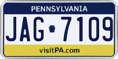 PA license plate JAG7109