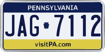 PA license plate JAG7112